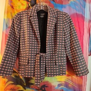 Peck & Peck Black and Pink Checkered Blazer